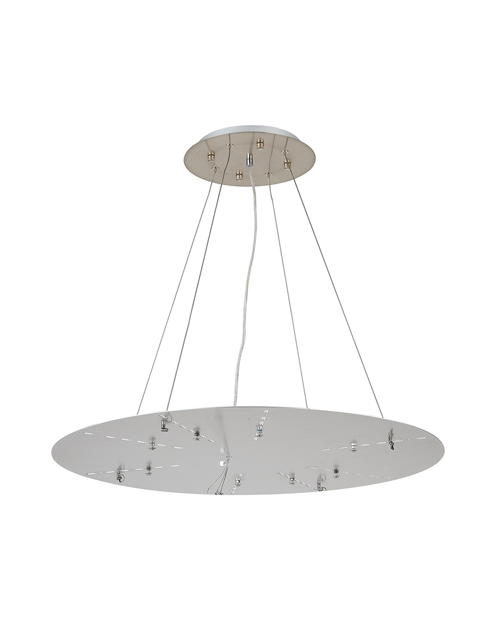 D0928SN/SI  Lowan 690mm, 3m Suspension Plate c/w Power Cable To Lower Flush Fittings, Satin Nickel/Silver Max Load 20kg (ONLY TESTED FOR OUR RANGE OF PRODUCTS)